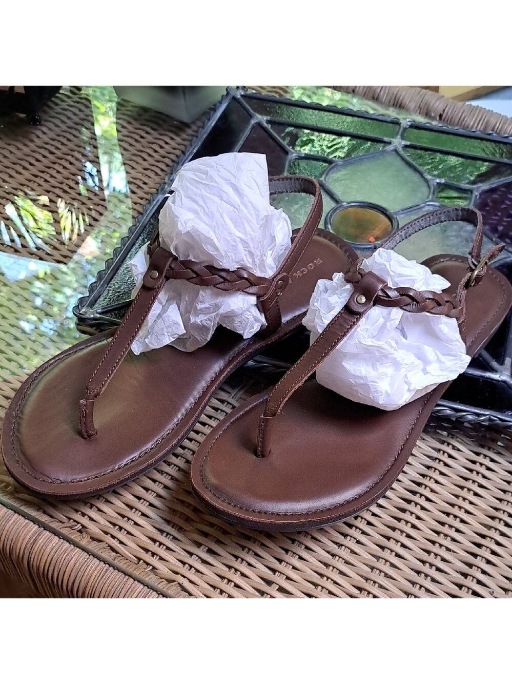 Rock.& Candy By ZigibBrown Leather Women's Sandals. Size 10